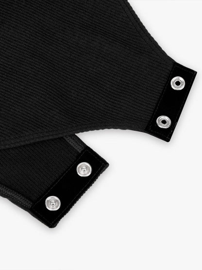 Seamless Sleeveless Bodysuit with Ribbed Texture and Front Zipper